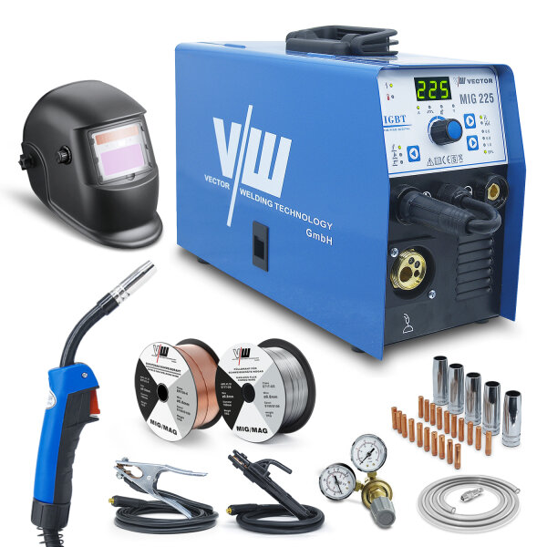 Welding equipment SET MIG/MAG welding helmet 2kg flux cored wire Accessories | MIG225A