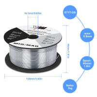 MIG MAG Schweißdraht Fülldraht E71T-GS | 0,8 / 1 kg / D100 Rolle | NoGas