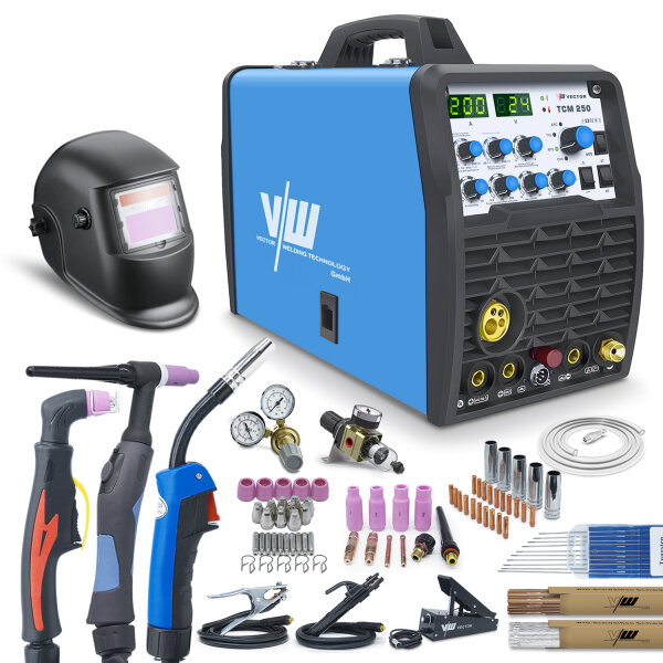 TCM250 Multi-combination welding machine SET - MIG/MAG, TIG, MMA & Plasma with accessories