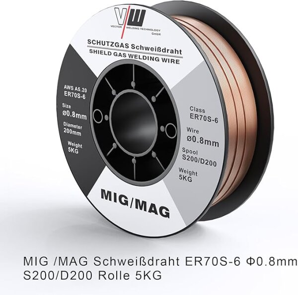 MIG MAG Schweißdraht Stahl SG 3, ER70-6 Drahtrolle 0,8 | 5 kg
